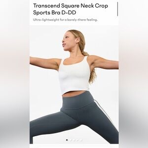 Athleta Transcend D/DD square neck crop sports bra